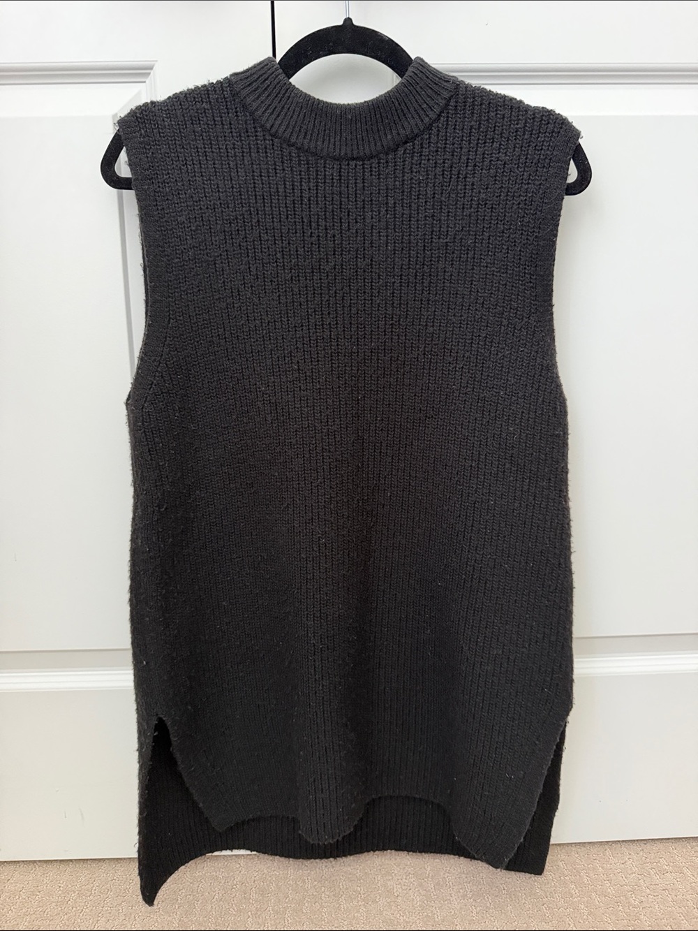 H&M Black Sleeveless Cowl-Neck Knit Tunic